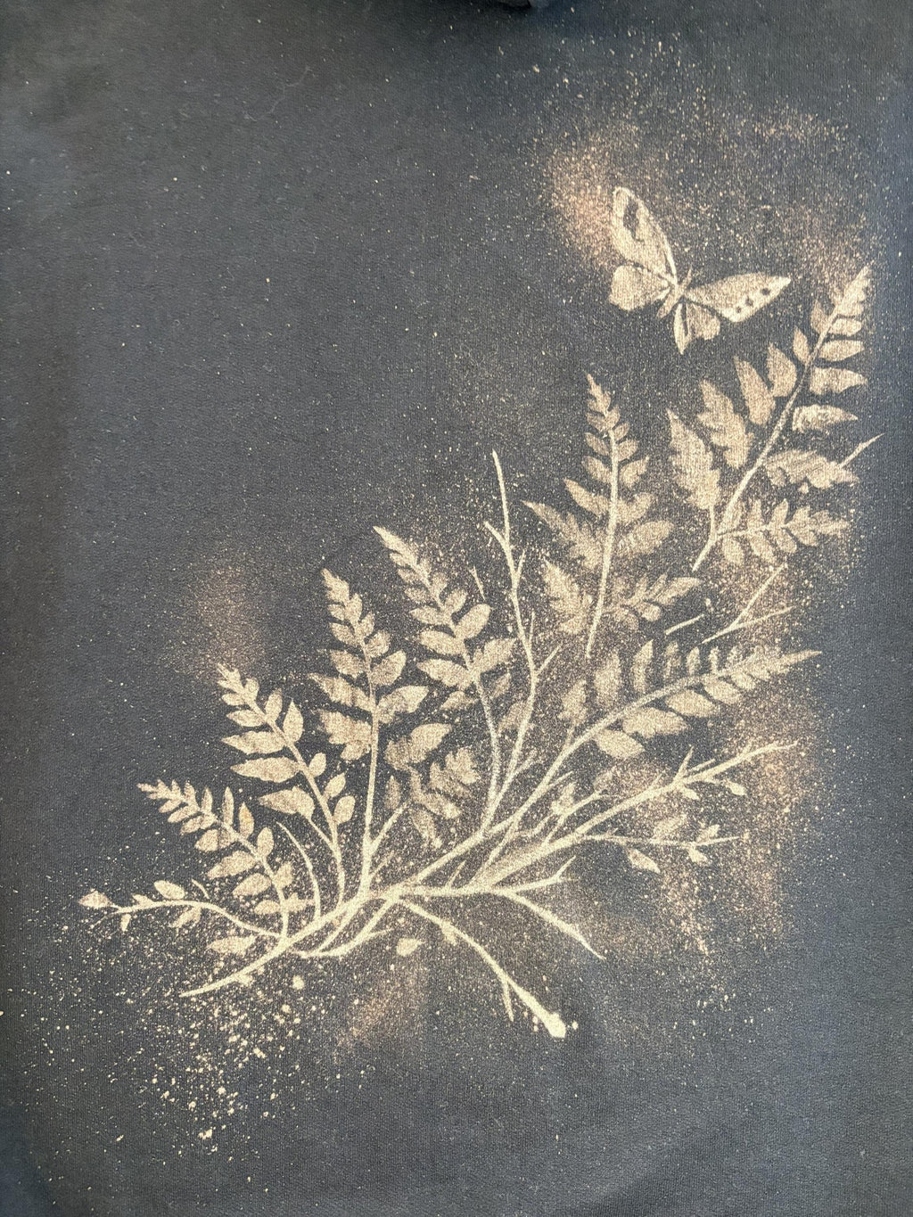 Fern/Moth Bleached Hoodie – The Last of Us Inspired – Grunge Handmade Sweatshirt
