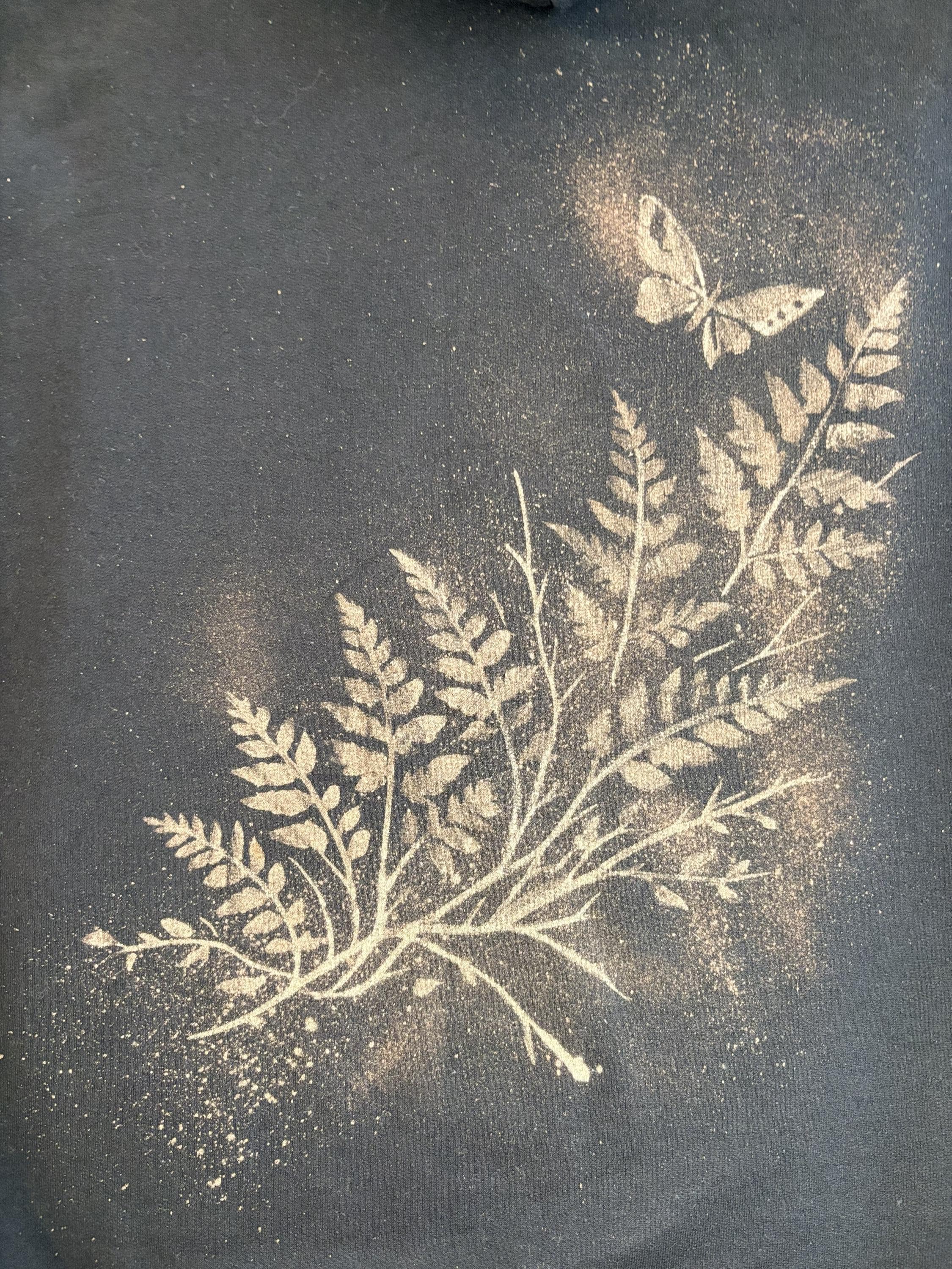 Fern/Moth Bleached Hoodie – The Last of Us Inspired – Grunge Handmade Sweatshirt