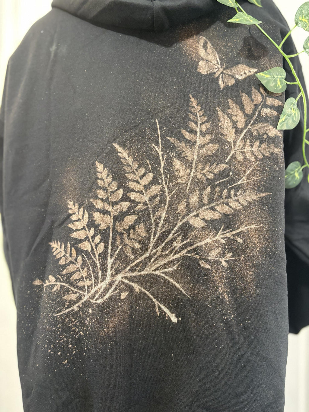 Fern/Moth Bleached Hoodie – The Last of Us Inspired – Grunge Handmade Sweatshirt