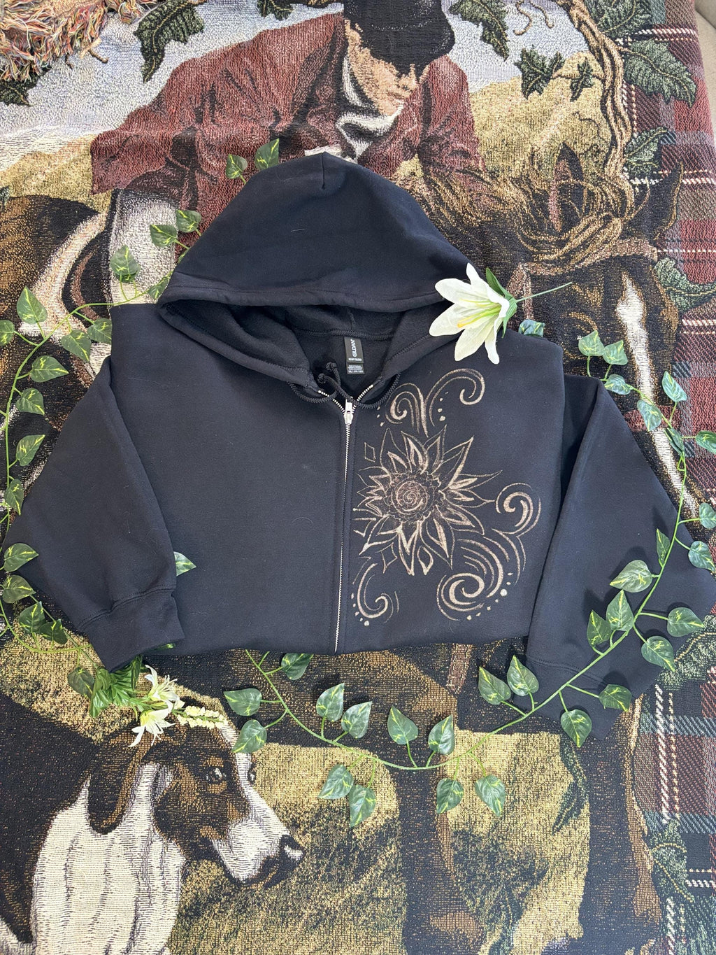 Sunflower Bleach Art Hoodie