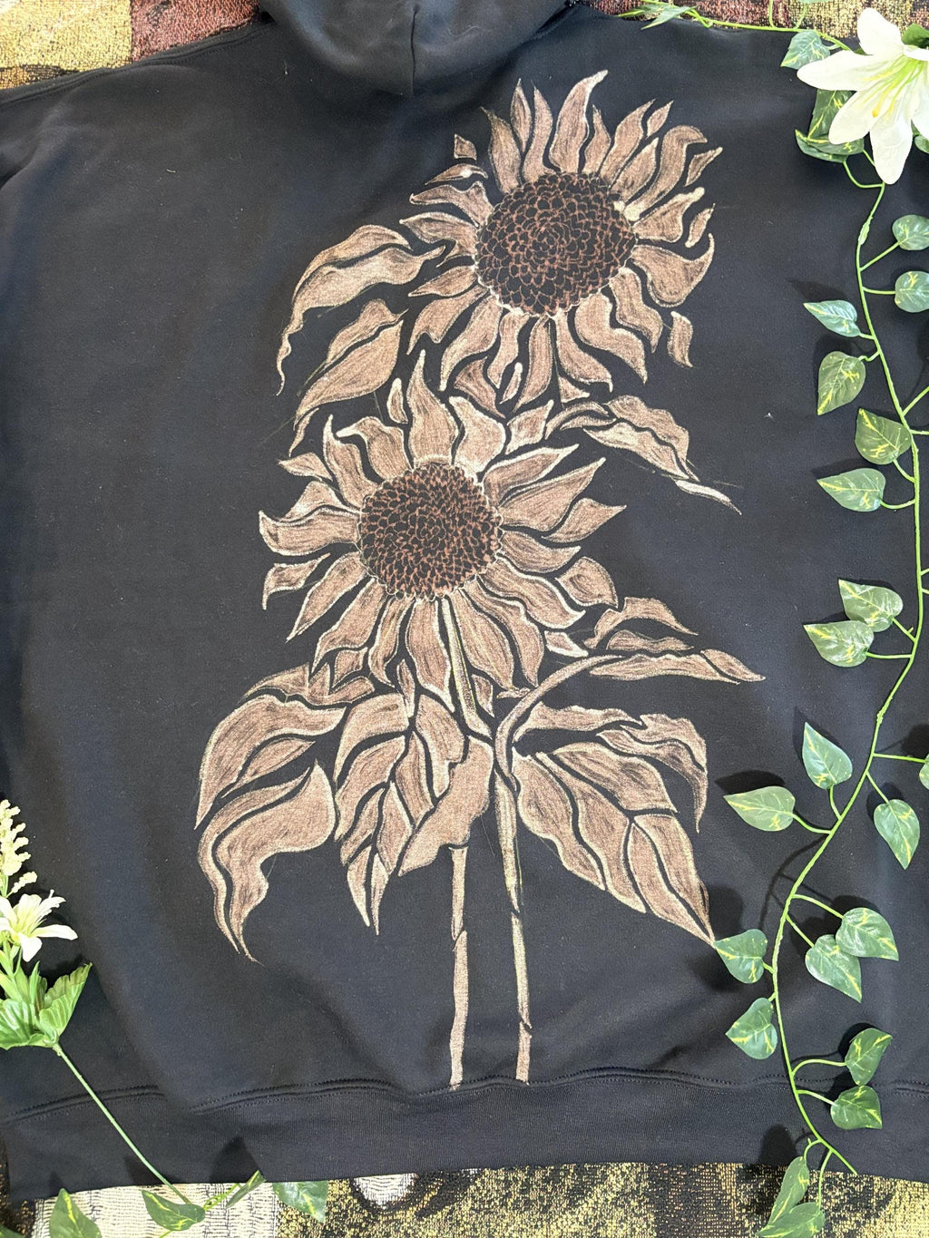 Sunflower Bleach Art Hoodie