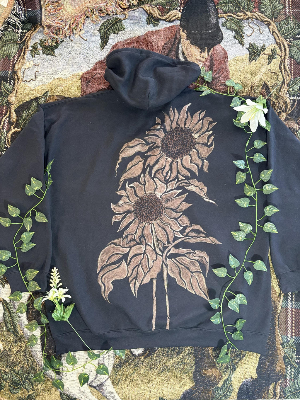 Sunflower Bleach Art Hoodie