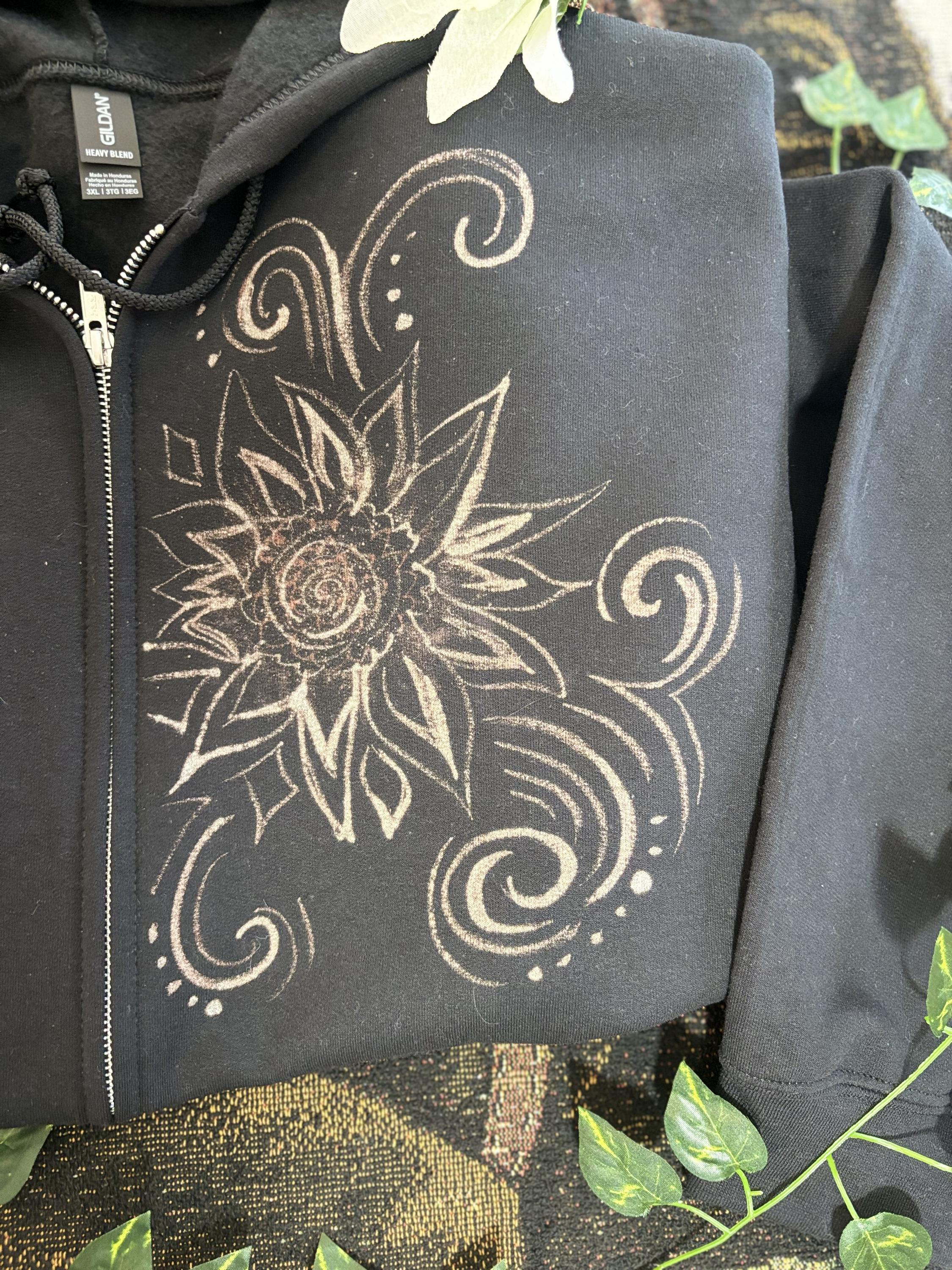 Sunflower Bleach Art Hoodie