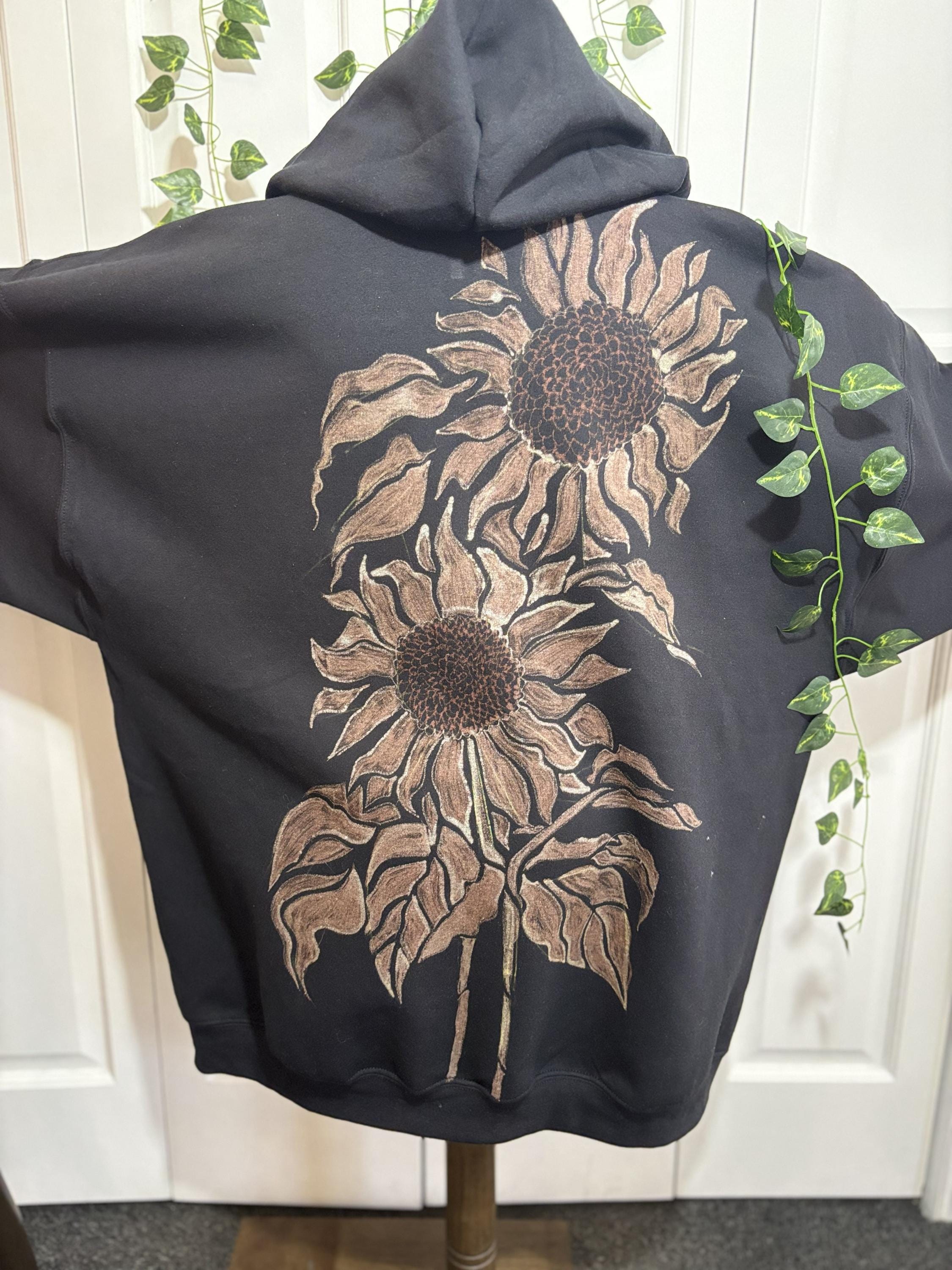 Sunflower Bleach Art Hoodie